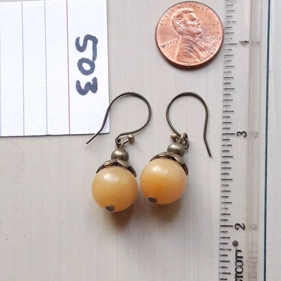 NEW Earrings Butter Quartz earrings yellow quartz filigree drop earrin 503#fs- - Picture 3 of 6